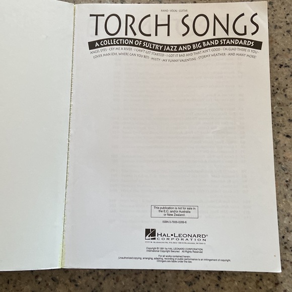 Torch Songs Songbook, Piano Vocal Guitar - Picture 3 of 7